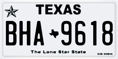 TX license plate BHA9618
