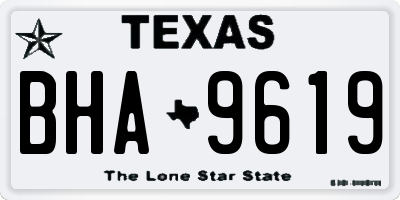 TX license plate BHA9619