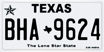 TX license plate BHA9624