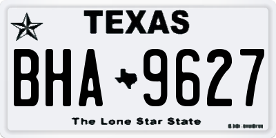 TX license plate BHA9627