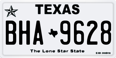TX license plate BHA9628