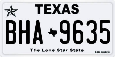 TX license plate BHA9635