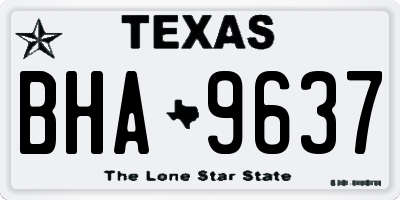 TX license plate BHA9637