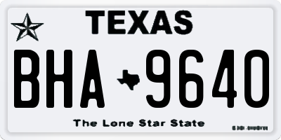 TX license plate BHA9640