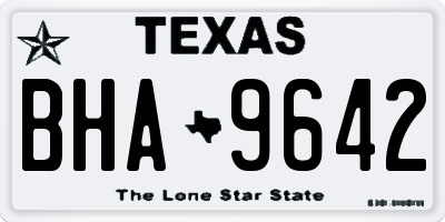 TX license plate BHA9642