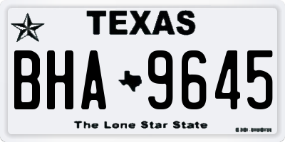 TX license plate BHA9645