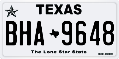 TX license plate BHA9648