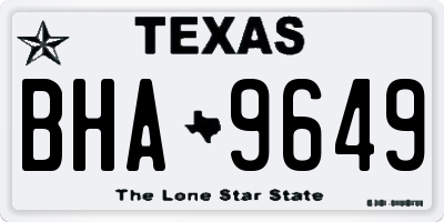 TX license plate BHA9649