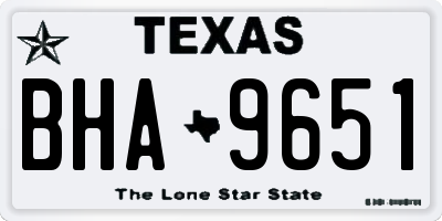 TX license plate BHA9651