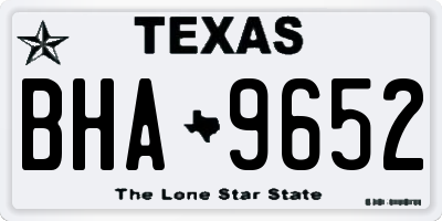 TX license plate BHA9652