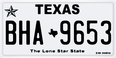TX license plate BHA9653
