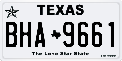 TX license plate BHA9661