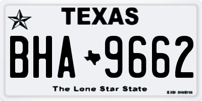 TX license plate BHA9662
