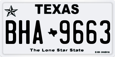 TX license plate BHA9663
