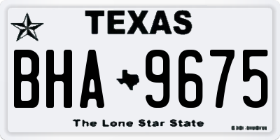 TX license plate BHA9675