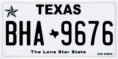 TX license plate BHA9676