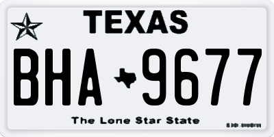 TX license plate BHA9677