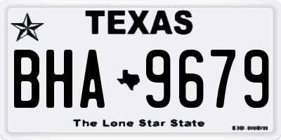 TX license plate BHA9679