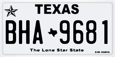 TX license plate BHA9681