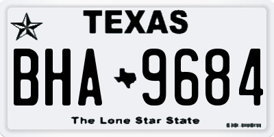 TX license plate BHA9684