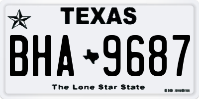 TX license plate BHA9687