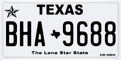 TX license plate BHA9688