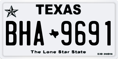TX license plate BHA9691