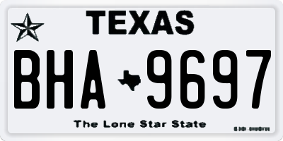 TX license plate BHA9697