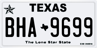 TX license plate BHA9699