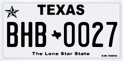 TX license plate BHB0027