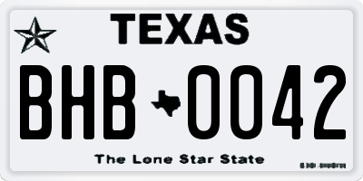 TX license plate BHB0042