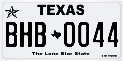 TX license plate BHB0044
