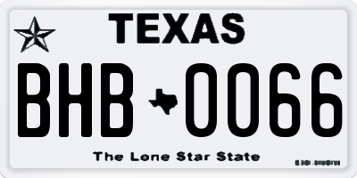 TX license plate BHB0066