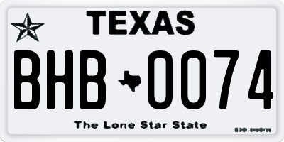 TX license plate BHB0074