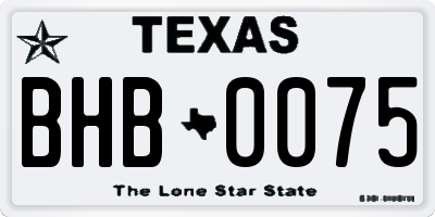 TX license plate BHB0075