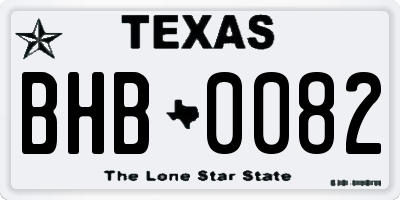 TX license plate BHB0082