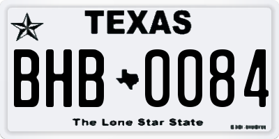 TX license plate BHB0084