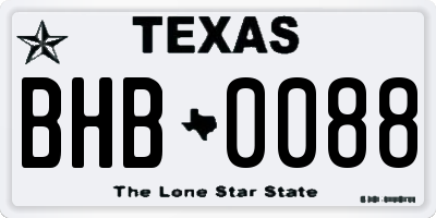 TX license plate BHB0088