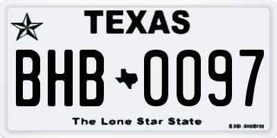 TX license plate BHB0097