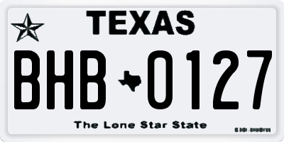 TX license plate BHB0127