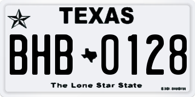 TX license plate BHB0128