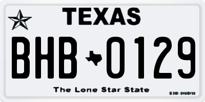 TX license plate BHB0129