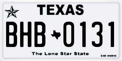 TX license plate BHB0131