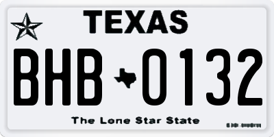 TX license plate BHB0132
