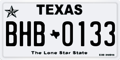 TX license plate BHB0133
