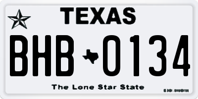 TX license plate BHB0134