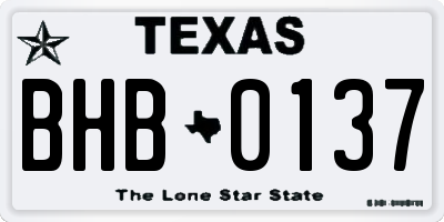 TX license plate BHB0137
