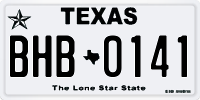 TX license plate BHB0141