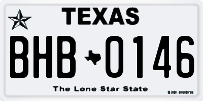 TX license plate BHB0146
