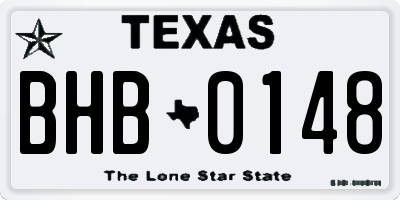 TX license plate BHB0148